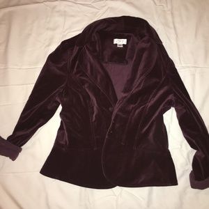 Anne Taylor Wine Velvet Blazer